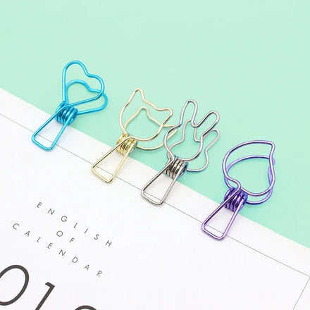 Wholesale Creative Cartoon Metal Paper Clip Office Folder Clamp and Students Snack Storage Accessories Creative File Fastener