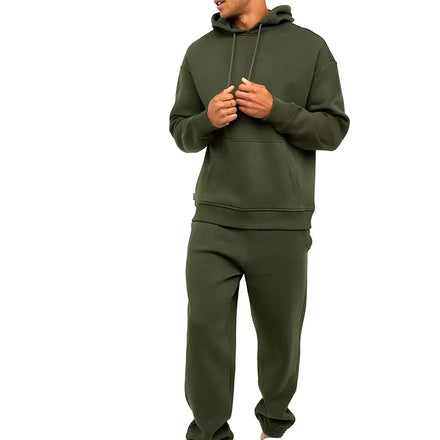 Active Wear Plus Size Solid French Terry Tracksuit Custom Sweatpants and Hoodie Set Eco-Friendly Breathable Unisex