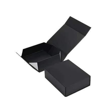 Matte Black Cardboard Collapible Rigid Storage Box Flat-packed Cosmetics Gift Packaging Box Magnets Closure Shipping Box