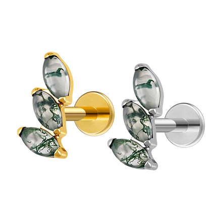 Fine Gift Jewelry Tragus Hypoallergenic Internal Thread Female Piercing Titanium 16G Pvd Gold Plated Flat Base Labret Stud