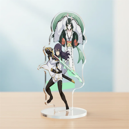 Personalized Logo Rainbow Clear Acrylic Shaker Stands UV Printing Cartoon Anime Glitter Epoxy Keychains Acrylic Standee Custom