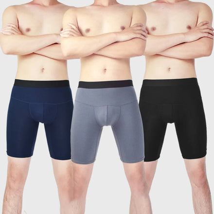 Men's Cotton Briefs Sport Custom Brand Gray Black Lightweight Long Leg Men's Boxer Briefs Under Wears for Mens