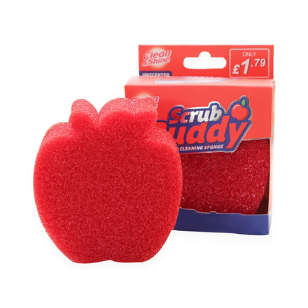 Wholesale High-temperature Apple Fruit Scrub Dual Sided Melamine Sponge and Scrubber Scratch Sponge for Dishes and Home
