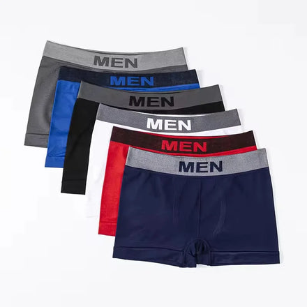 Customized Men's Underwear Shorts Solid Pattern 100% Cotton Boxer Briefs Breathable Knitted Fabric Plus Size