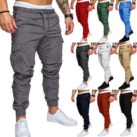 OEM Custom Logo Design Workwear Multi-pocket Trousers Men's Woven Fabric Casual Trousers Leggings Men's Year-round Large Goods