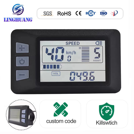 P3H Electronic Wired Multifunction Bike Computer with ISO CE RoHS Certified Error Alerts for Mountain/Electric Bicycles