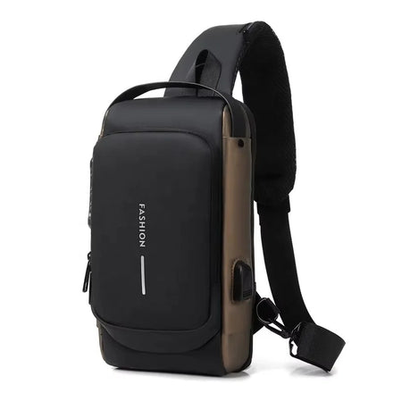 2026 New Waterproof Polyester Men Sling Chest Bag Anti Theft Crossbody Shoulder Messenger Bag With USB Charging Port Custom