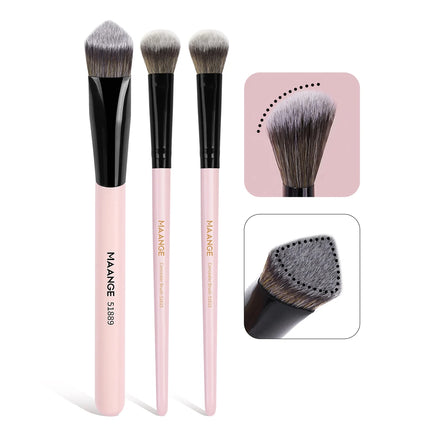 MAANGE 3pcs Professional Makeup Brush Set Private Label & OEM Multi-colors Wooden Handle Eyeshadow Brush Brush Makeup Brush