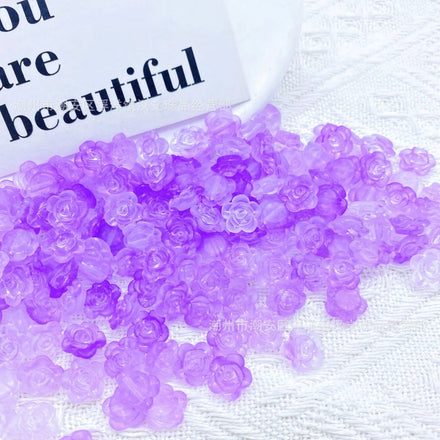 Frosted Gradient Rose Petal Resin Bead Cream Gel Phone case Handmade Bag Accessories