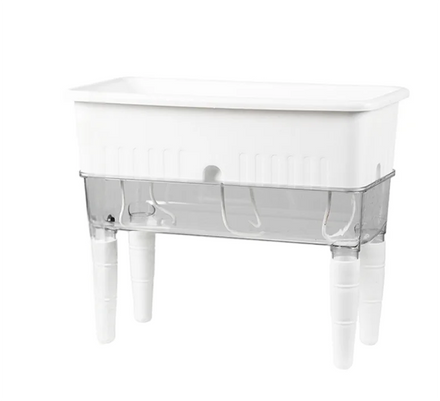 Self-Watering Raised Planter Box- Plastic Garden Bed with Flat Short and Tall Legs Options