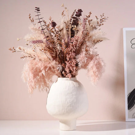 Ins Style Ceramic Tabletop Vase Wabi-Sabi Retro Design High-End Simple Home Accessory for Flower Arrangement Rustic Styling Matt