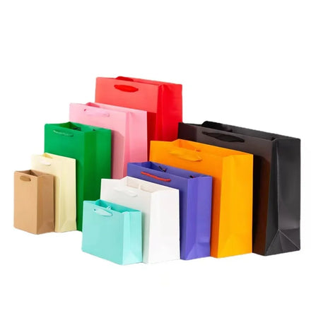 Custom Printed Brand Logo Luxury Black Paper Jewelry Cosmetic Shoes Clothing Packaging Bag Gift Shopping Paper Bag With Handle
