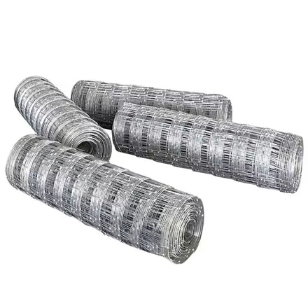 Galvanized Grassland Wire Mesh Fixed Knot Security Fence Heat Treated for Cattle/Sheep/Field/Deer Farm 6ft Height 3D Modeling