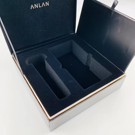 Custom Logo Flip Velvet Gift Box for Beauty Skin Care Product Perfume Cosmetic Cardboard Gift Packaging Box with Flocking