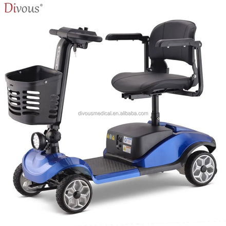 350W Seniors Scooter 4 Wheel Power Mobility Scooter Handicap Foldable Lightweight Mobility Electric Scooter for Elderly Foldable