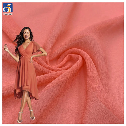 YX879 New Material Thin and Soft 100% Polyester 68gsm Silk Chiffon Fabric Woven Georgette Algae Green Chiffon Fabric