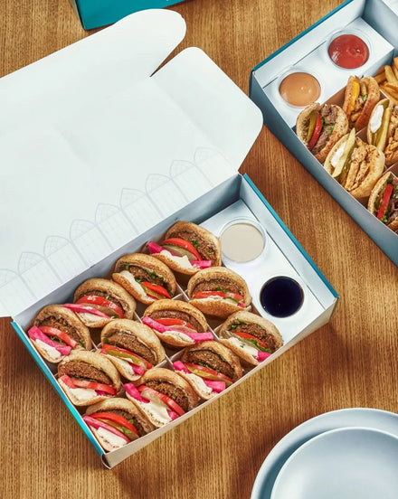 Customized Eco-Friendly Paper Packing Box for Burger Donuts Sushi Cake Pastry Bakery for Cookies Brownie Sauce Dip Folders Type