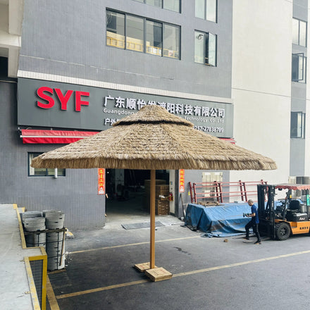 New Arrival Modern Outdoor Garden Patio Umbrella Marble Base Huge Parasol for Courtyard Beach Hotel School/ Park Entry