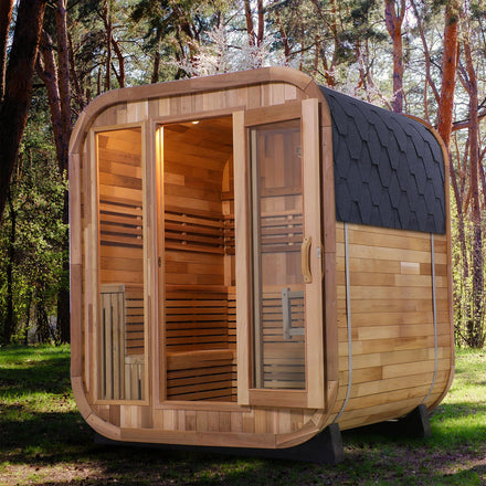 Cabin Sauna Red Cedar Wet Steam and Traditional Sauna Room Outdoor Sauna Room Cedar for Body Slimming