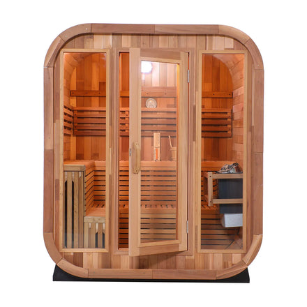 Dry Steam Sauna Room Cedar Barrel Sauna Outdoor Cabin 4 Person Wooden Sauna Room