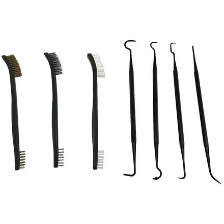 Steel Nylon Double Ended Brass Steel Nylon 7Piece Polymer Gun Brush Pick Tool Kit