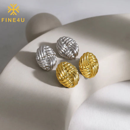High Quality Non Tarnish Fashion Jewelry Women Wholesale Stainless Steel Round Geometric Texture Statement Stud Earrings