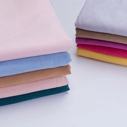 100% Polyester Elastic Micro-Suede Fabric with Woven Technique Solid Pattern Upholstery Material for Shoe Lining