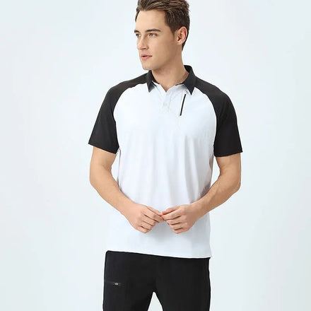 Two Tone Workout Gym T Shirt Men Dry Fit Fitness Polo Shirt Sport Breathable Golf Polo Shirts