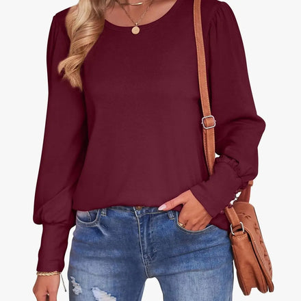 2025 New Fashion Long-Sleeve O Neck Regular Fit Women's Logo Knitted Solid Color Best-Selling Elegant Versatile Top