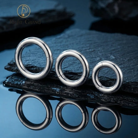 Septum Nose Clicker Rings Basic Initial Piercing Titanium Hoop Earrings Helix Stainless Steel Body Piercing Jewelry