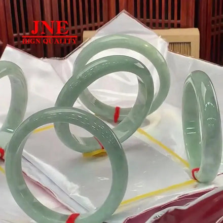 Myanmar Natural White A- Type Jade Jewelry Ornament Jade Fine Bean Green Positive Ring Jade Bracelet Wholesale