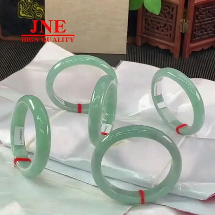 Myanmar Natural White A- Water Bowl Head Type Delicate Green Noble Concubine Jade Bracelet Wholesale