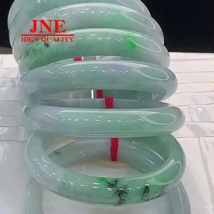 Natural Myanmar White A- Type Jade Jade Bracelets Non-crack Floating Green Positive Ring Jade Bracelet