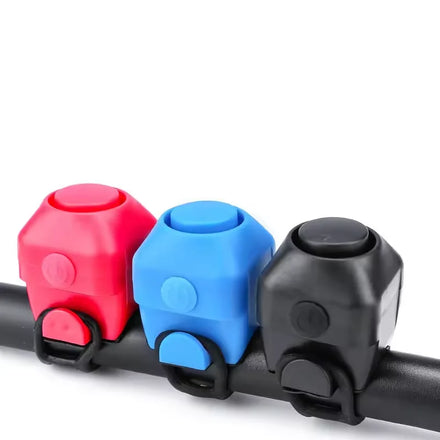 130dB Mini Electric Bike Bell Waterproof Plastic Bicycle Horn with CR2032*2 Battery Durable & Lightweight for Handlebar Mounting