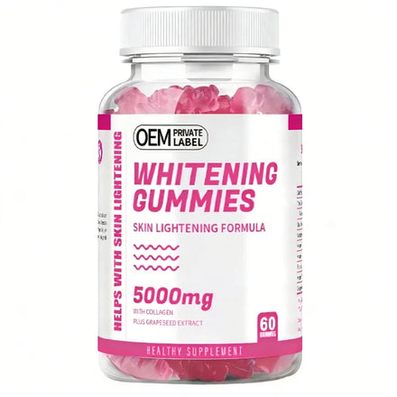 Factory OEM/ ODM Skin Whitening Gummies with L-Glutathione Collagen and Biotin for Youthful Skin Glow