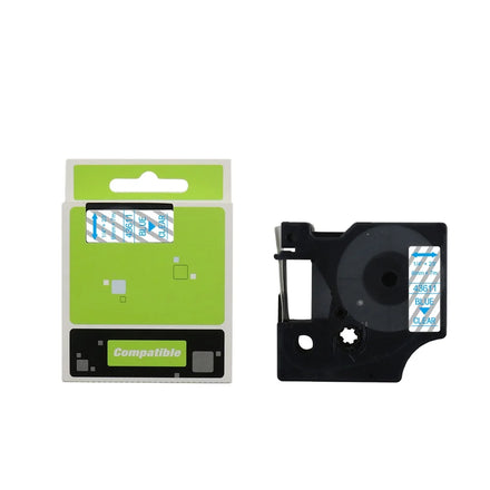 Tatrix 6mm Blue on clear Compatible Label Tape Cartridge 43611 for DYMO LabelManager PNP/150/160/210D/280/350/420P/450/450D/500T