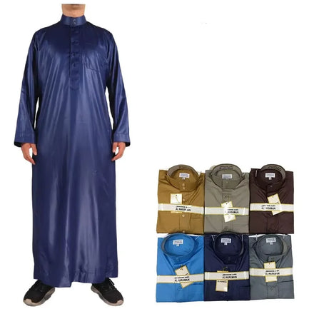 Embroidered Haramain Qamis Men Thobes Islamic Emirati Kurta Jalabiya Wedding Clothing Thobe Alshaiaka Islamique