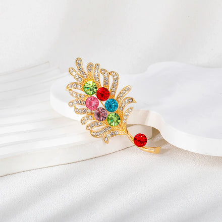 Weiman High End Women's Elegantly Designed Feather Brooch Diamond Inlaid Trendy Hot Selling Item Elegant Jewelry Weddings
