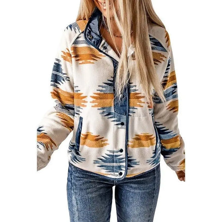 2025 Autumn/Winter European and American New Style Color-Block Plush Jacket Coat for Women