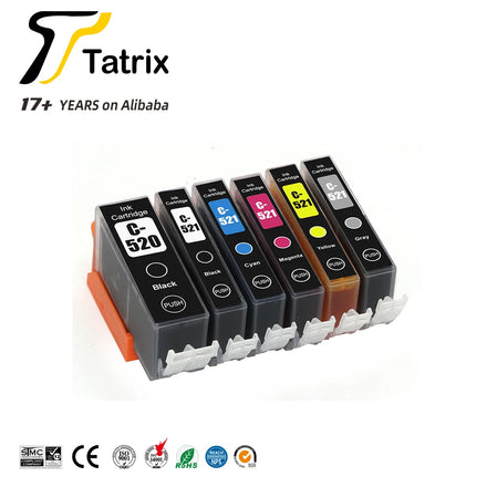 Tatrix Canon PGI520 CLI521 Germany Warehouse Spot Compatible Ink Cartridge for PIXMA IP4600 MP550 MP620 MP990