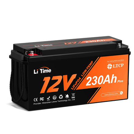 USA Stock Free Delivery Tax Free LiTime 12V 230Ah Plus Deep Cycle LiFePO4 Battery with Low-Temp Protection