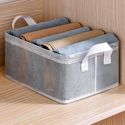Foldable Clothes Storage Box Internal Metal Frame Structure PVC Organizer Bins with Handle