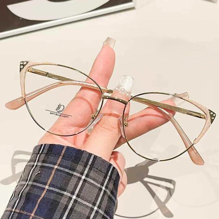 Fashion Womens Cat Eye Metal Optical Frames Brands Optical Glasses in Stock Glasses Women