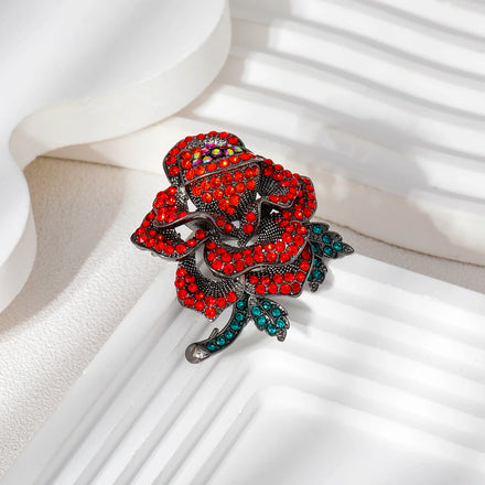 Weiman Exquisite Vintage Rose Alloy Diamond Brooch Rhinestone Wedding/Engagement Suit Coat Pins Fashionable for Children
