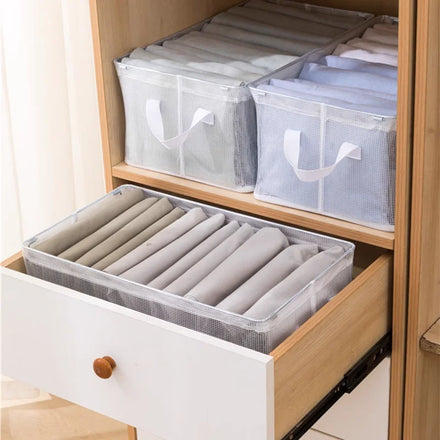 Large Capacity Transparent Visible Durable PVC Closet Organizers and Foldable Storage Baskets with Handle