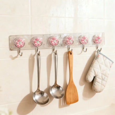 Self Adhesive Wall Hooks Wall Hangers Waterproof Durable Transparent Kitchen Bathroom Screw Hook Hanger
