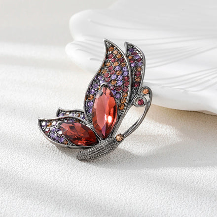 Weiman Elegant Women's Crystal Butterfly Brooches Rhinestone Jewelry Pins Alloy Plated Technology for Party or Wedding