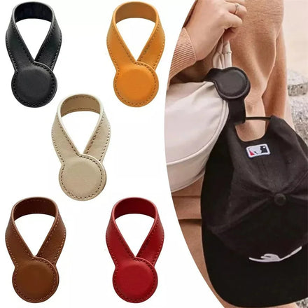 Hot Sale High Quality Travel Carry-on Baseball Cap Hands-free Magnetic Hat Clip for Travel Bag Pu Leather
