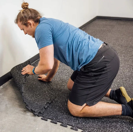 Rubber Floor EPDM Fitness Mat Composite Rubber Tile 50cm X 50cm X 15mm Home Gym Rubber Floor Mat