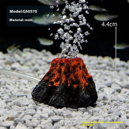 Original Design of Environmentally Friendly Resin Material High Simulation Volcano Fish Tank Decoration